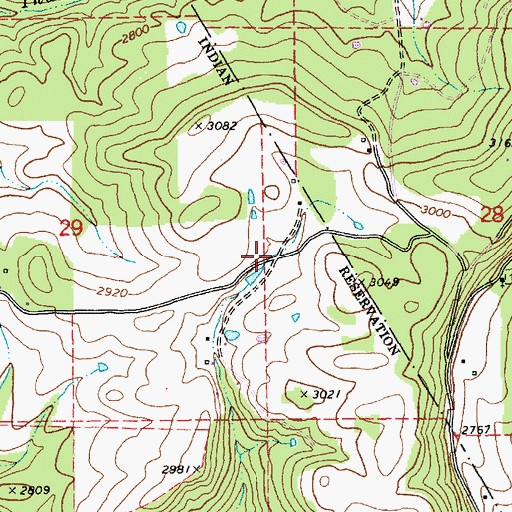 Topographic Map of Twin Ridge Rural Fire Department, ID