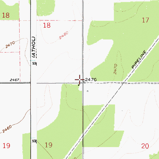 Topographic Map of Timberlake Fire Protection District Station 3, ID