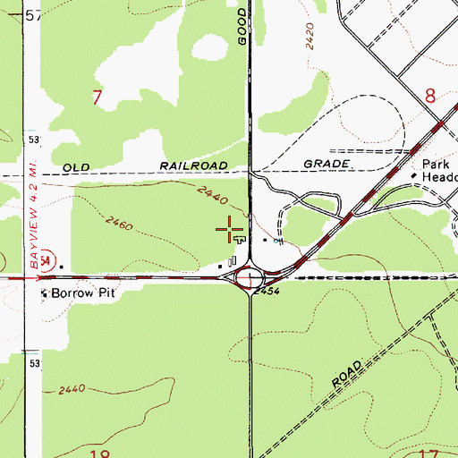 Topographic Map of Timberlake Fire Protection District Station 4, ID