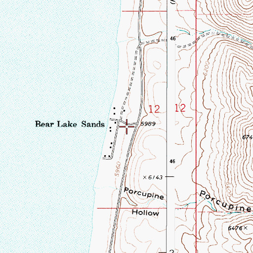 Topographic Map of Bear Lake Volunteer Fire Protection District Station 12, ID