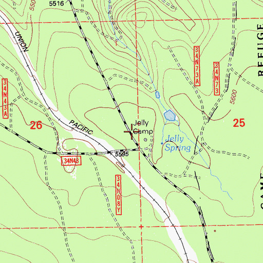 Topographic Map of Jelly Camp, CA