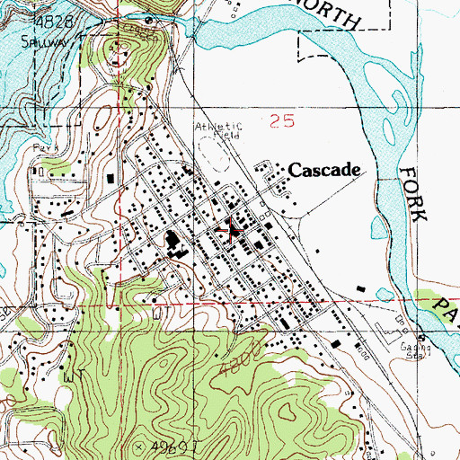 Topographic Map of Cascade City Fire Department, ID