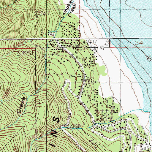 Topographic Map of Cascade Rural Fire Protection District Station 2, ID