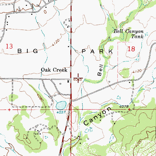 Topographic Map of Bell Canyon, AZ