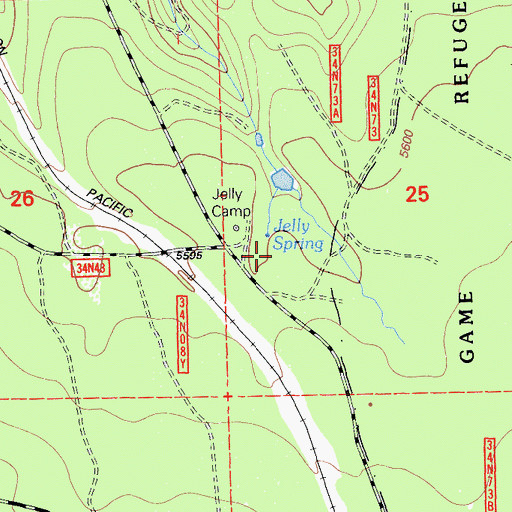 Topographic Map of Jelly Spring, CA
