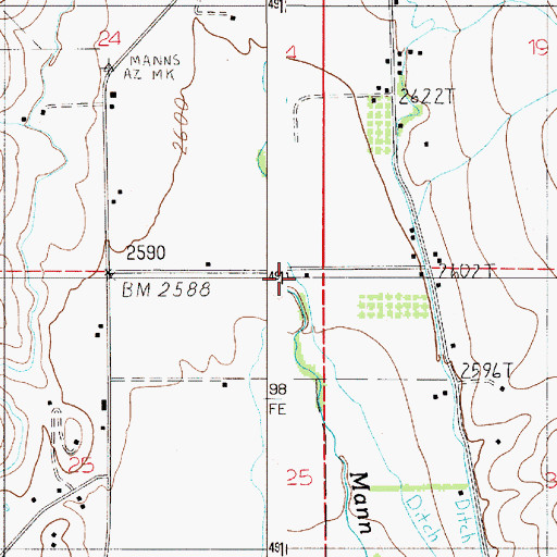 Topographic Map of Weiser Area Rural Fire Dept. - Station 2 Mann Creek, ID