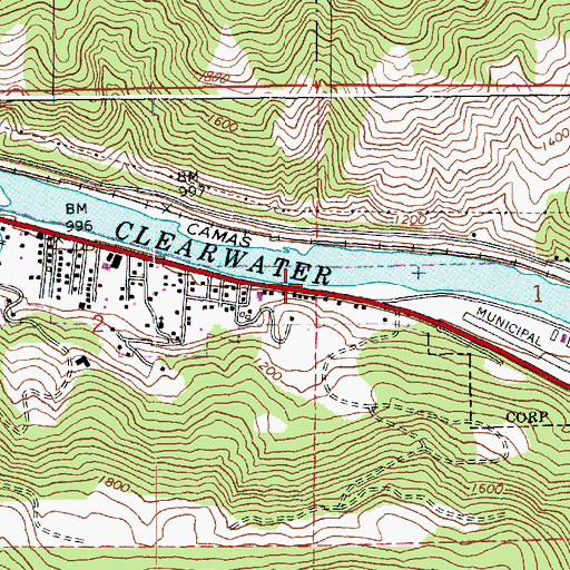 Topographic Map of Clearwater Potlatch Timber Protective Association, ID