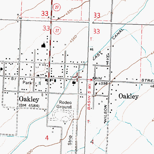 Topographic Map of Oakley Fire Department, ID