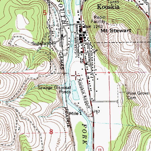 Topographic Map of Kooskia Fire Department, ID