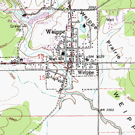 Topographic Map of Weippe Rural Fire Department, ID