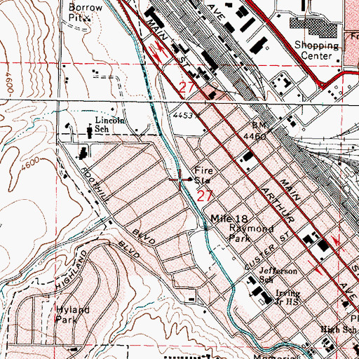 Topographic Map of Pocatello Fire Department Station 2, ID