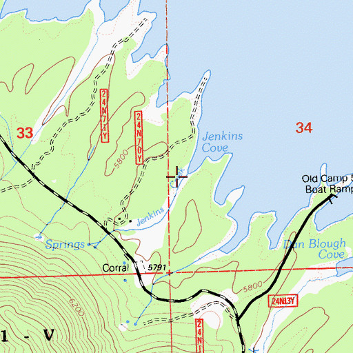 Topographic Map of Jenkins Creek, CA