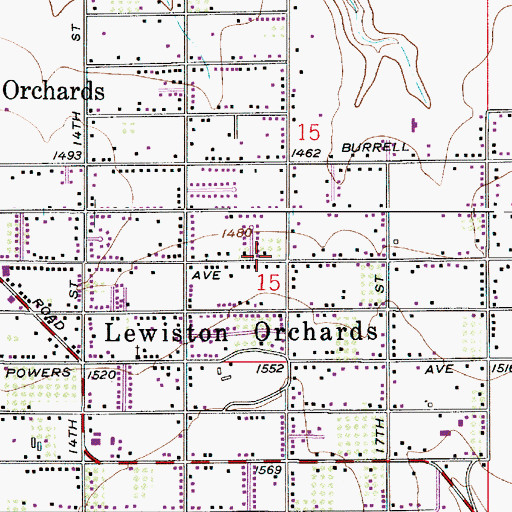 Topographic Map of Lewiston Fire Department Station 2, ID