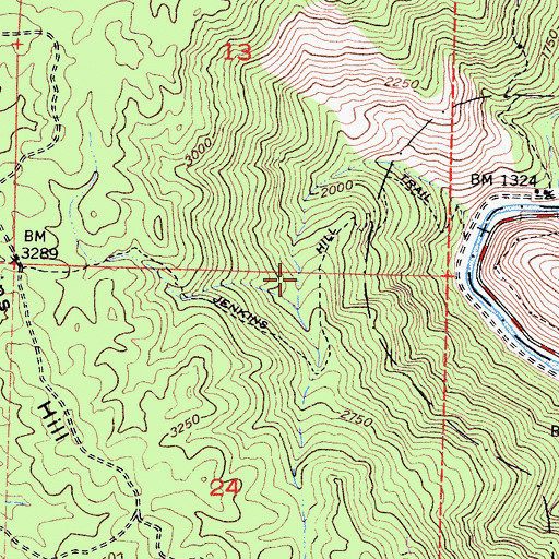 Topographic Map of Jenkins Hill Trail, CA