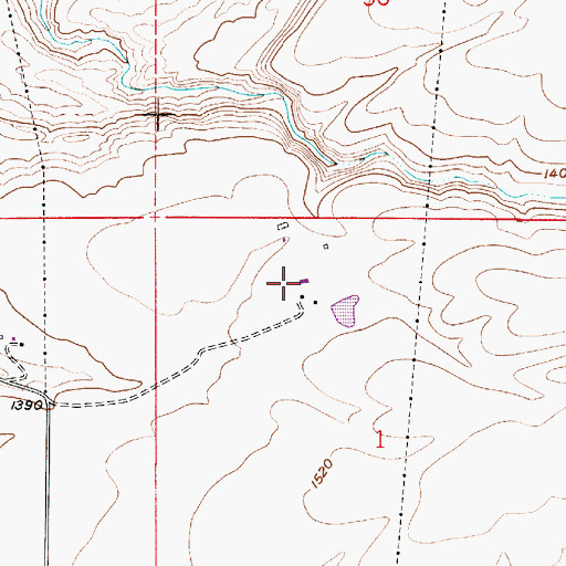 Topographic Map of Wheatland Volunteer Fire Department, ID