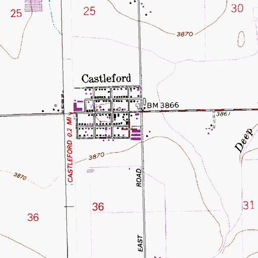 Topographic Map of Castleford Fire District, ID