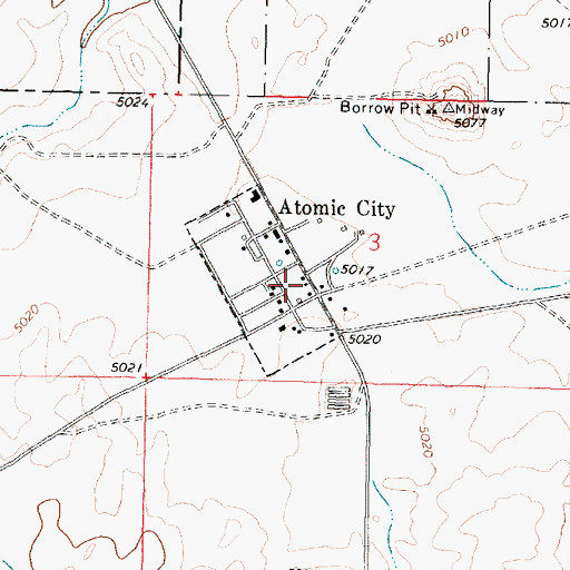 Topographic Map of Atomic City Fire Department Mobile Unit, ID
