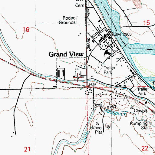 Topographic Map of Grand View Fire Department, ID