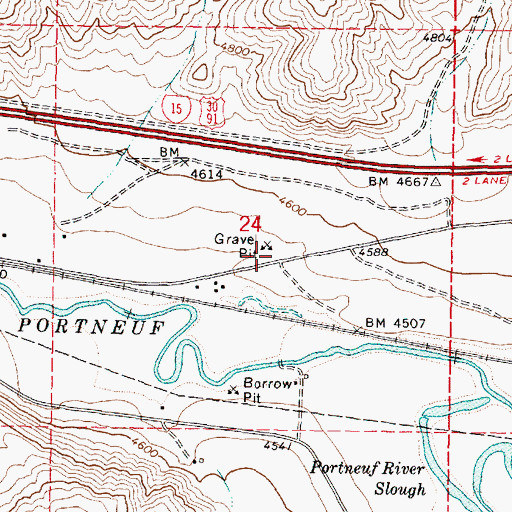 Topographic Map of Pocatello Valley Fire Department Station 1, ID
