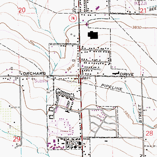 Topographic Map of Twin Falls Fire Department Station 3, ID