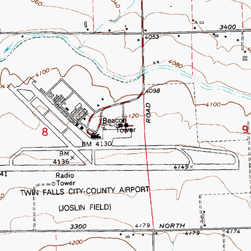 Topographic Map of Twin Falls Fire Department Station 4, ID