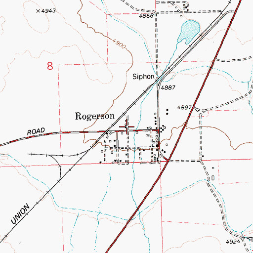 Topographic Map of Salmon Tract Rural Fire District Station 2, ID