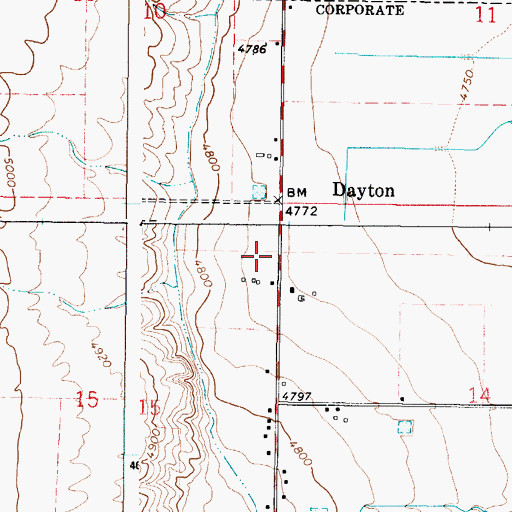 Topographic Map of Franklin County Fire Protection District Station 2, ID