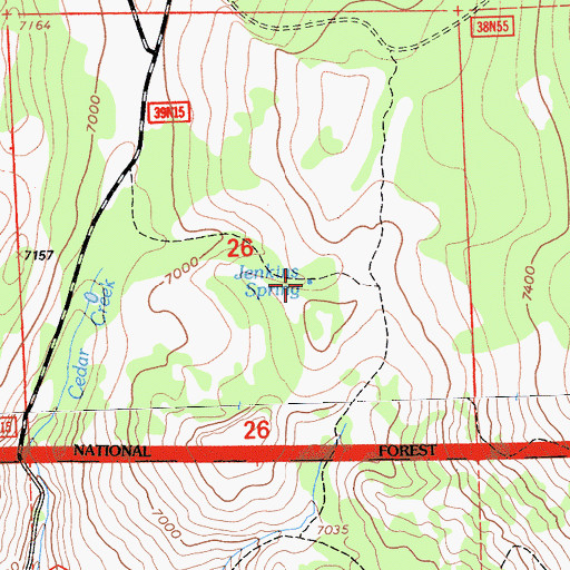 Topographic Map of Jenkins Spring, CA