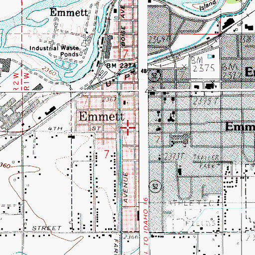 Topographic Map of Gem County Fire District 1 Station 1, ID