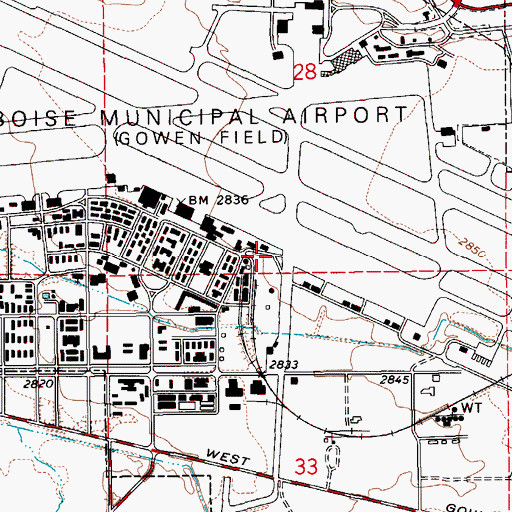 Topographic Map of Idaho Air National Guard Fire Department, ID