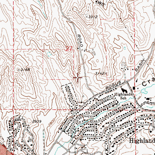 Topographic Map of Boise City Fire Department Station 2, ID