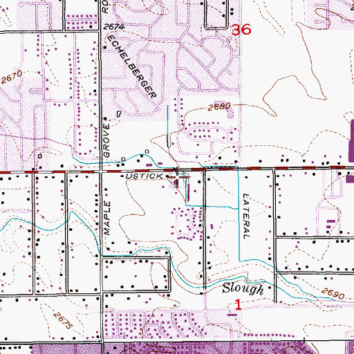 Topographic Map of Boise City Fire Department Station 4, ID