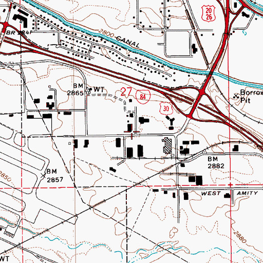 Topographic Map of Boise City Fire Department Station 7, ID