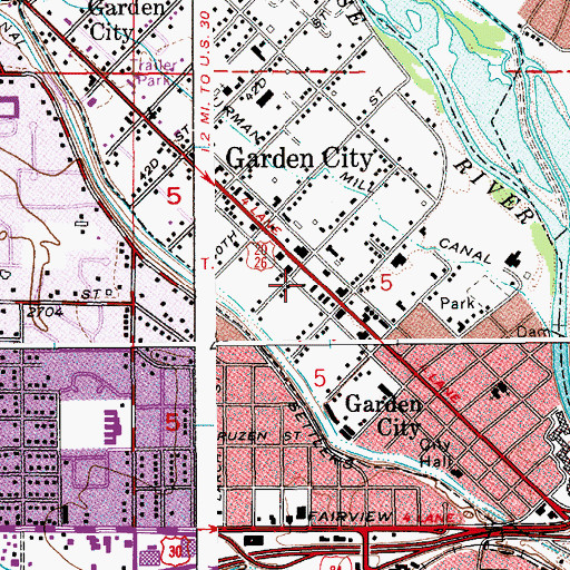 Topographic Map of North Ada County Fire and Rescue Station 2, ID