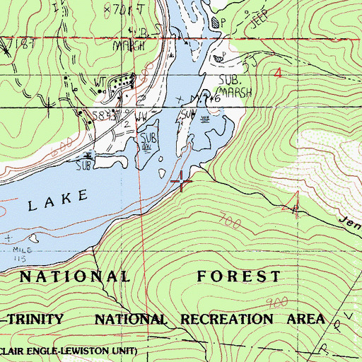 Topographic Map of Jennings Gulch, CA
