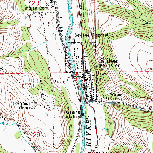 Topographic Map of Stites Fire Department, ID