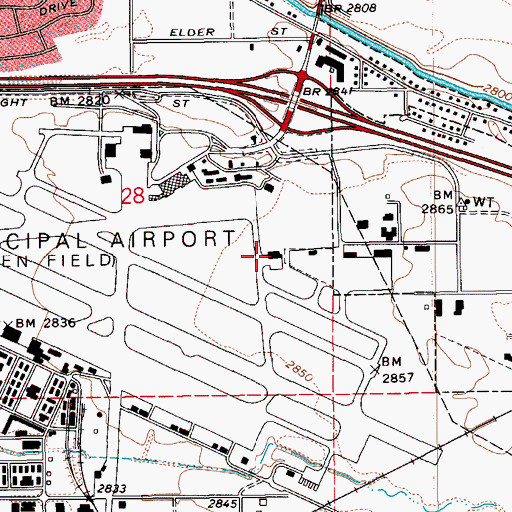 Topographic Map of Firehouse #19 Boise Fire Department Aircraft Rescue Fire Fighting Unit, ID