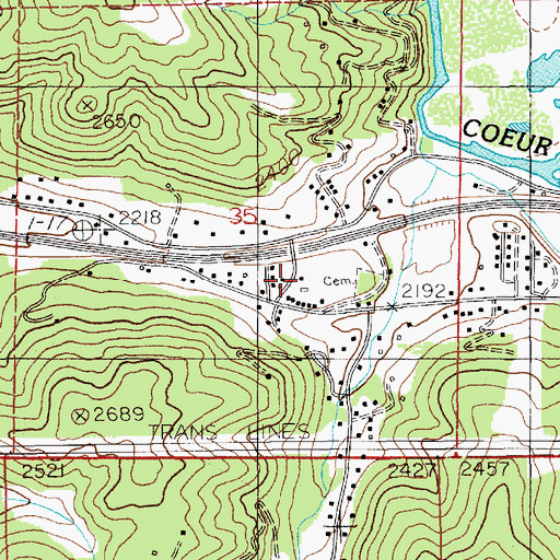 Topographic Map of Idaho Department of Lands Cataldo Fire Protection District Station, ID