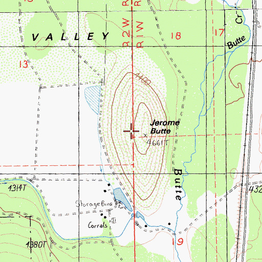 Topographic Map of Jerome Butte, CA