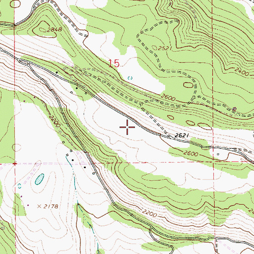 Topographic Map of Upper Fords Creek Rural Fire Department, ID