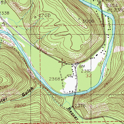 Topographic Map of Prichard / Murray Volunteer Fire Department, ID