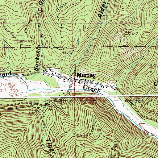 Topographic Map of Prichard / Murray Volunteer Fire Department, ID