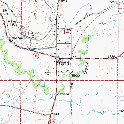 Topographic Map of Bear Lake Volunteer Fire Protection District Station 3, ID