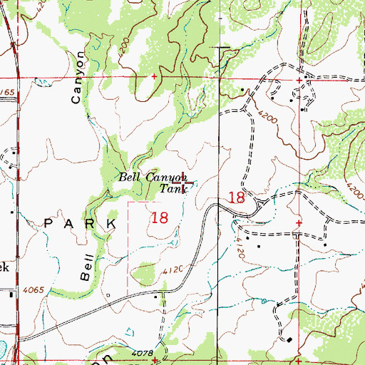 Topographic Map of Bell Canyon Tank, AZ