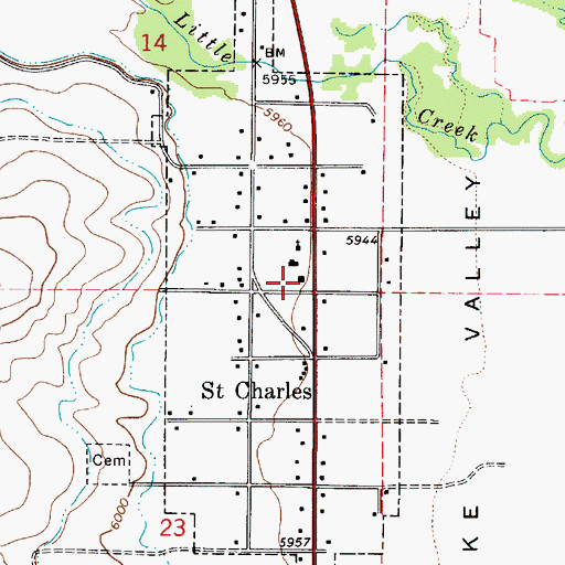 Topographic Map of Bear Lake Volunteer Fire Protection District Station 9, ID