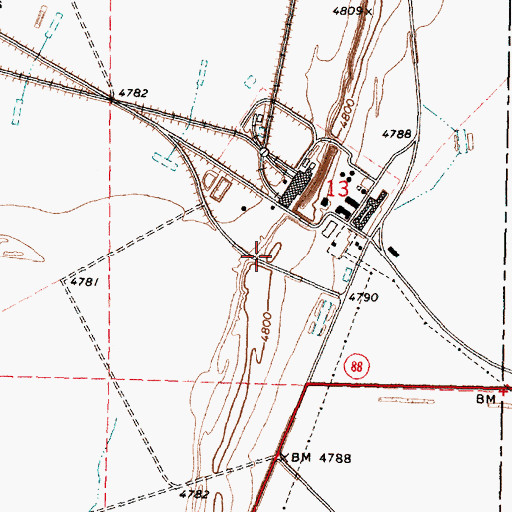 Topographic Map of Idaho National Laboratory Safety Department Station 3, ID