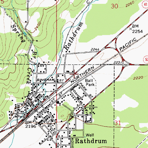 Topographic Map of Northern Lakes Fire Protection District Station 2, ID