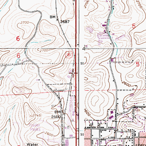 Topographic Map of Moscow Volunteer Fire Department Station 3, ID