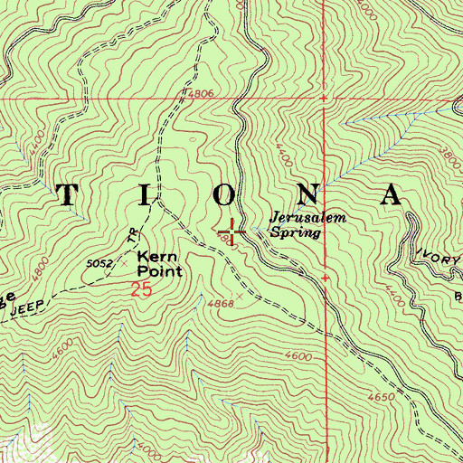 Topographic Map of Jerusalem Spring, CA