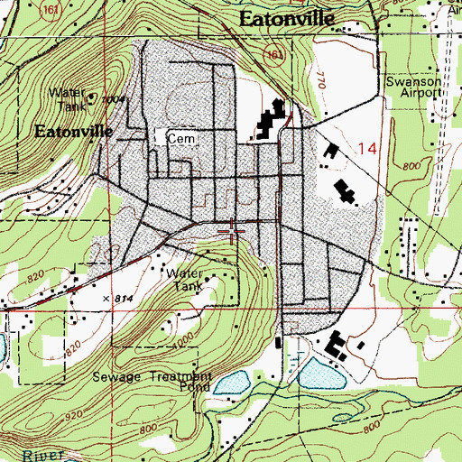 Topographic Map of Eatonville Fire Department, WA